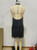 Black Halter Tassel Short Dress