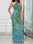 Sequined Fishtail Halter Party Dress 