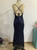 Deep V Long Sleeveless Suspender Dress