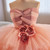 Pink Ball Gown Strapless Pleats Flower Prom Dress