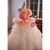 Champagne Tulle Strapless Tiers Prom Dress