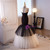 Black Mermaid Tulle Halter Prom Dress
