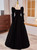 Black Velvet Long Sleeve Square Prom Dress