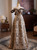 Brown Off the Shoulder Sleeveless Prom Dress