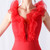 In Stock:Ship in 48 Hours Red Mermaid V-neck Ruffles Party Dress