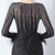 In Stock:Ship in 48 Hours Black Sequins Long Sleeve Feather Prom Dress