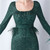 In Stock:Ship in 48 Hours Green Sequins Long Sleeve Split Feather Prom Dress