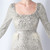 In Stock:Ship in 48 Hours Apricot Silver Sequins Long Sleeve Split Feather Prom Dress