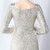 In Stock:Ship in 48 Hours Apricot Silver Sequins Long Sleeve Split Feather Prom Dress