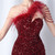 In Stock:Ship in 48 Hours Burgundy Sequins Beading Pleats Party Dress