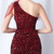 In Stock:Ship in 48 Hours Burgundy Sequins Beading Pleats Party Dress