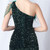 In Stock:Ship in 48 Hours Dark Green Sequins Beading Pleats Party Dress