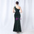 In Stock:Ship in 48 Hours Dark Green Sequins Beading Pleats Party Dress