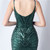 In Stock:Ship in 48 Hours Green Mermaid Sequins Spaghetti Straps Party Dress