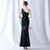 In Stock:Ship in 48 Hours Green Sequins Feather One Shoulder Party Dress