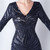 In Stock:Ship in 48 Hours Navy Blue V-neck Long Sleeve Party Dress
