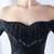 In Stock:Ship in 48 Hours Navy Blue Mermaid Sequins Off the Shoulder Beading Party Dress