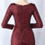 In Stock:Ship in 48 Hours Burgundy Mermaid Sequins V-neck Split Party Dress