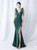 In Stock:Ship in 48 Hours Green Mermaid V-neck Beading Ruffles Party Dress