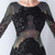 In Stock:Ship in 48 Hours Black Sequins Long Sleeve Feather Short Party Dres
