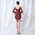 In Stock:Ship in 48 Hours Burgundy Sequins Long Sleeve Feather Short Party Dres