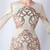 In Stock:Ship in 48 Hours Gold Sequins Long Sleeve Feather Short Party Dres
