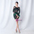 In Stock:Ship in 48 Hours Green Sequins Long Sleeve Feather Short Party Dres
