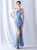 In Stock:Ship in 48 Hours Blue One Shoulder Sequins Beading Prom Dress