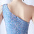 In Stock:Ship in 48 Hours Blue One Shoulder Sequins Beading Prom Dress