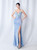 In Stock:Ship in 48 Hours Sky Blue Mermaid Sequins Beading Party Dress