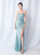 In Stock:Ship in 48 Hours Sky Blue Sequins Crossed Straps Prom Dress