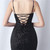 In Stock:Ship in 48 Hours Black Sequins Crossed Straps Prom Dress