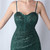 In Stock:Ship in 48 Hours Green Sequins Crossed Straps Prom Dress