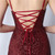 In Stock:Ship in 48 Hours Burgundy Sequins Crossed Straps Prom Dress