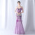 In Stock:Ship in 48 Hours Sequins Spaghetti Straps Beading Purple Party Dress