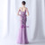 In Stock:Ship in 48 Hours Sequins Spaghetti Straps Beading Purple Party Dress