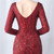 In Stock:Ship in 48 Hours Sexy Burgundy Sequins Long Sleeve Party Dress