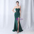 In Stock:Ship in 48 Hours Green Mermaid Sweetheart Neck Pleats Party Dress