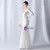 In Stock:Ship in 48 Hours White Tulle Sequins Long Sleeve Feather Party Dress