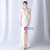 In Stock:Ship in 48 Hours White One Shoulder Beading Bow Party Dress