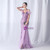 In Stock:Ship in 48 Hours Purple Sequins Spaghetti Straps Feather Party Dress