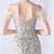 In Stock:Ship in 48 Hours Apricot Silver Sequins Spaghetti Straps Feather Party Dress