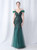 In Stock:Ship in 48 Hours Green Sequins Spaghetti Straps Feather Party Dress