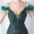 In Stock:Ship in 48 Hours Green Sequins Spaghetti Straps Feather Party Dress