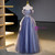 Blue Ball Gown Tulle Sequins Beading Quinceanera Dress