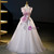 Ball Gown Tulle V-neck Pleats Appliques Quinceanera Dress