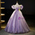 Purple Tulle Sequins Off the Shoulder Appliques Quinceanera Dress