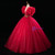 Red Tulle Sequins Beading Pearls Quinceanera Dress