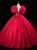 Red Tulle Sequins Beading Pearls Quinceanera Dress