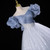 Blue Tulle Sequins Off the Shoulder Bow Quinceanera Dress